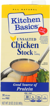 KITCHEN BASICS: Unsalted Chicken Cooking Stock, 32 Oz