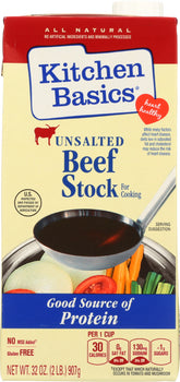 KITCHEN BASICS: Unsalted Beef Cooking Stock, 32 oz