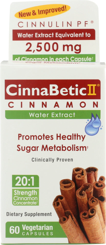 HERO NUTRITIONAL: CinnaBetic II Water Extract Cinnamon, 60 Veggie Caps