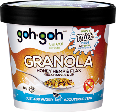 GOH GOH CEREAL: Cereal Cup Honey Hemp and Flax, 68 gm