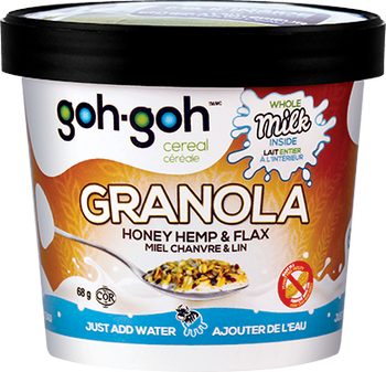 GOH GOH CEREAL: Cereal Cup Honey Hemp and Flax, 68 gm