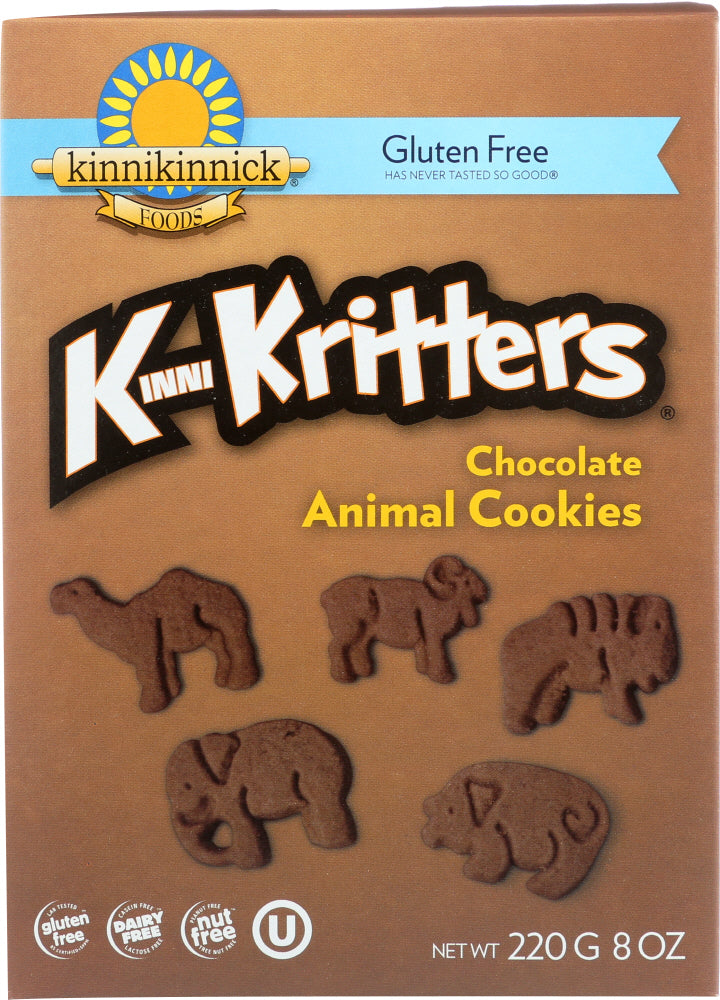 KINNIKINNICK: Gluten Free KinniKritters Chocolate Animal Cookies, 8 oz