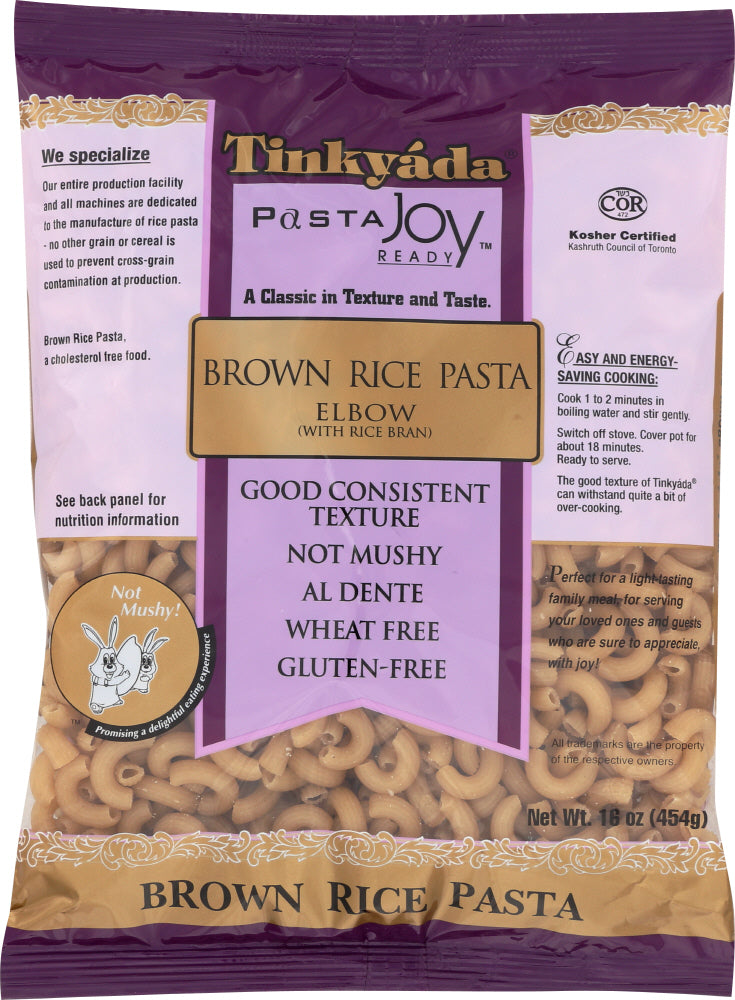 TINKYADA: Brown Rice Pasta Elbow With Rice Bran, 16 oz