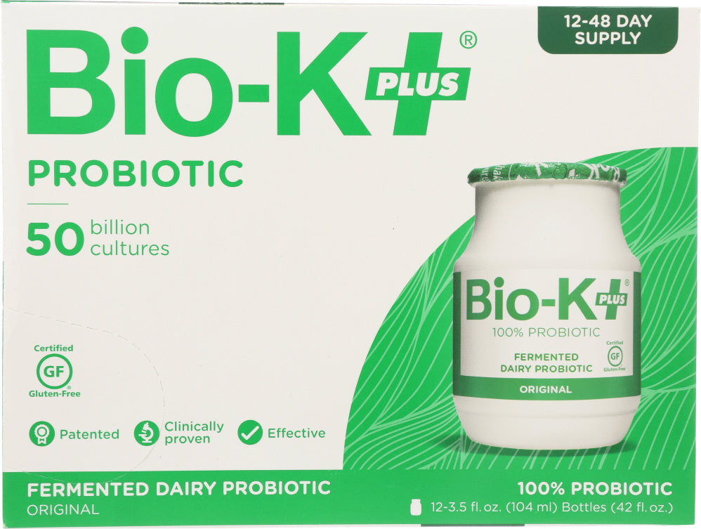 BIO K PLUS: Fermented Dairy Probiotic Original 12 Pack, 42 oz