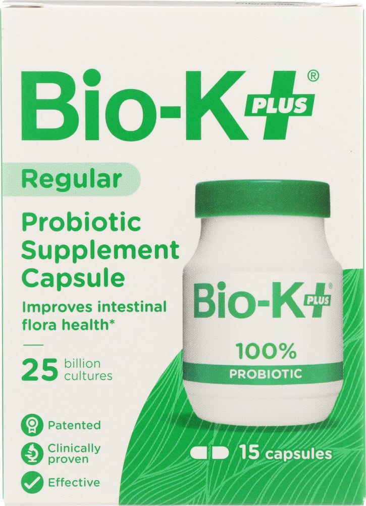 BIO K: Pobiotic Supplement Capsule Regular 25 Billion Cultures, 15 cp