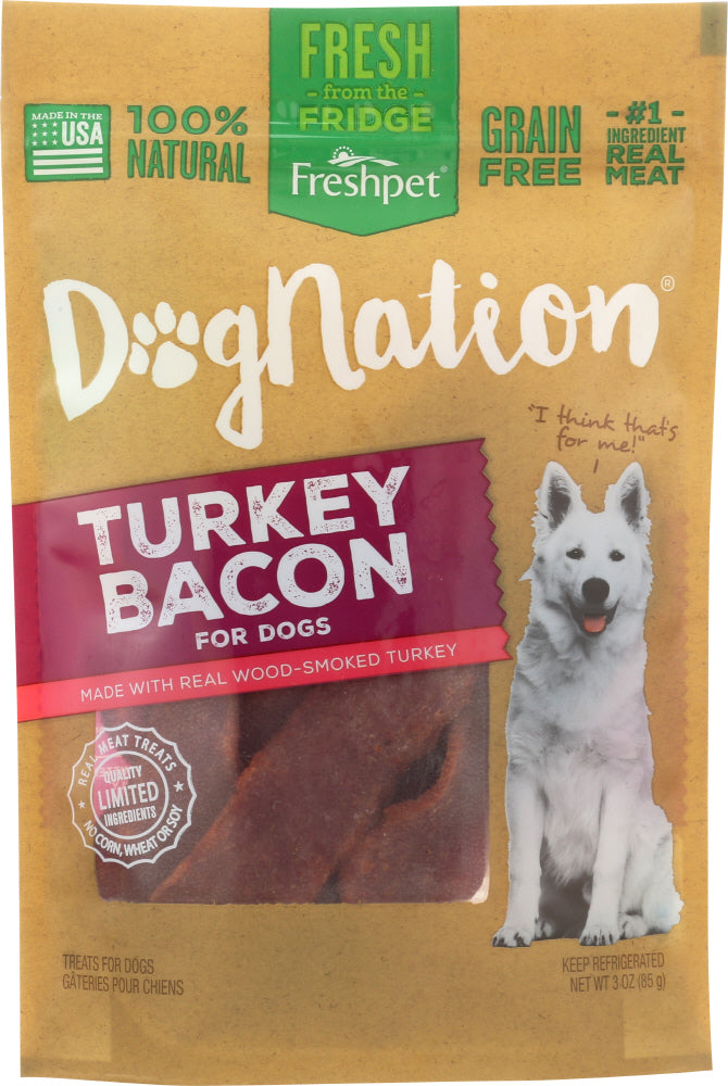 DOGNATION: Dog Treat Turkey Bacon NF, 3 oz