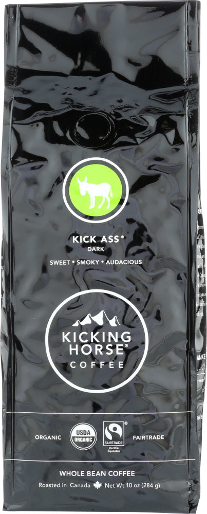 KICKING HORSE COFFEE: Kick Ass Dark Roast Whole Bean, 10 oz