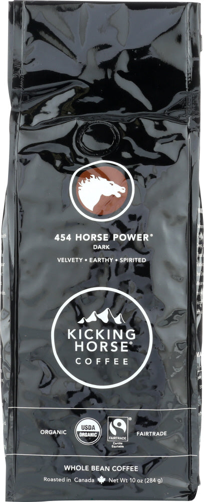 KICKING HORSE COFFEE: 454 Horse Power Dark Roast Whole Bean, 10 oz