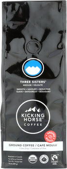 KICKING HORSE: Three Sisters Medium Roast Ground Coffee, 10 oz