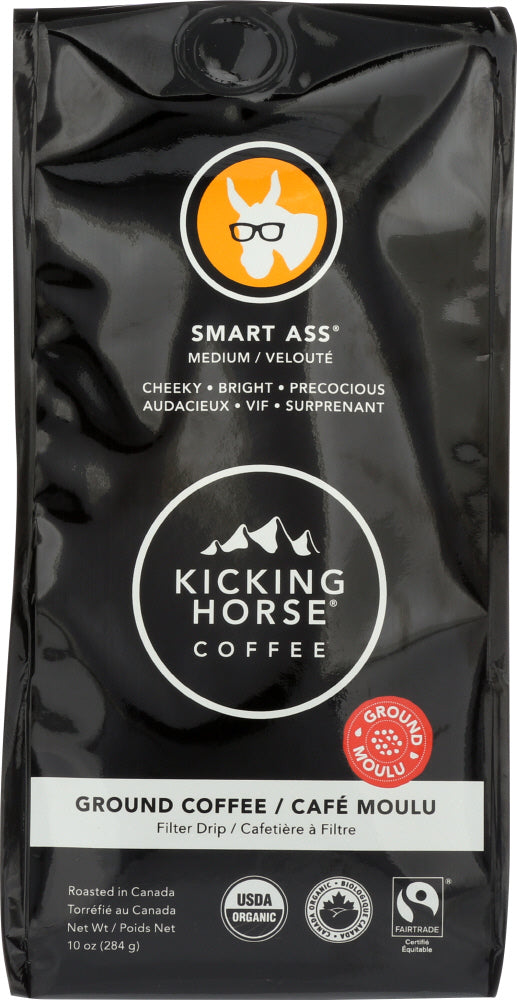 KICKING HORSE: Smart Ass Medium Roast Ground Coffee, 10 oz