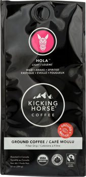 KICKING HORSE: Organic Hola Light Roast Ground Coffee, 10 oz