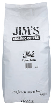 JIMS ORGANIC COFFEE: Organic Colombian Whole Bean Coffee, 5 lb