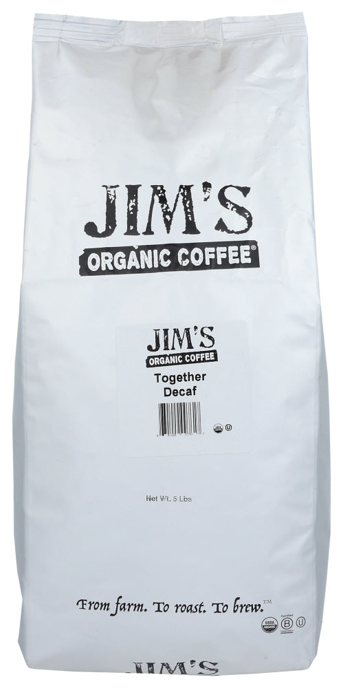 JIMS ORGANIC COFFEE: Organic Together Decaf Coffee, 5 lb