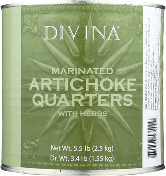 DIVINA: Marinated Artichoke Quarters With Herbs, 5.5 lb