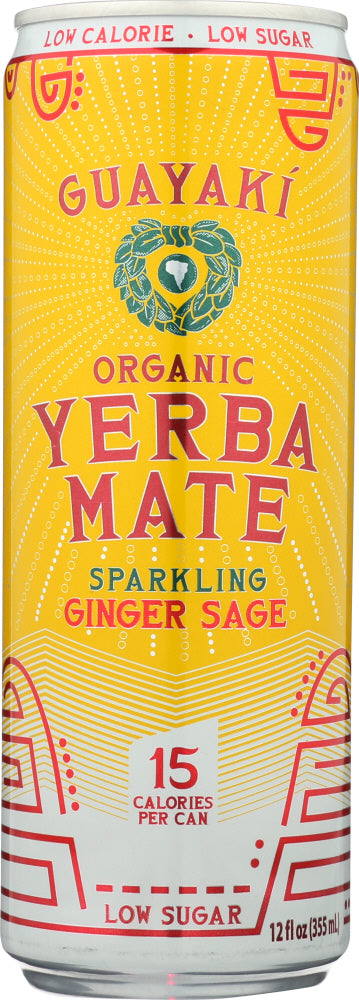 GUAYAKI: Yerba Mate Sparkling Ginger Sage, 12 fl oz