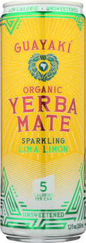 GUAYAKI: Yerbamate Sparkling Lima Limon, 12 fo