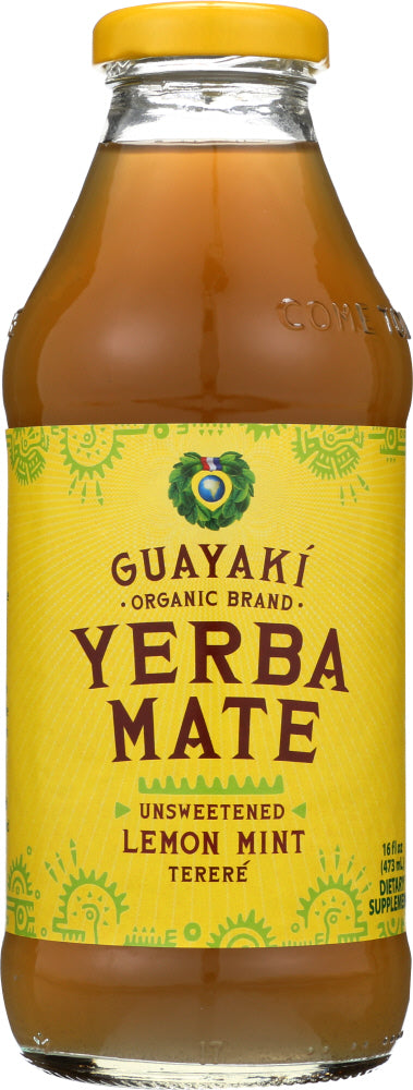 GUAYAKI: Yerba Mate Unsweetened Lemon Mint Terere, 16 fl oz