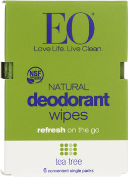 EO: Deodorant Wipes Tea Tree, 1 ea