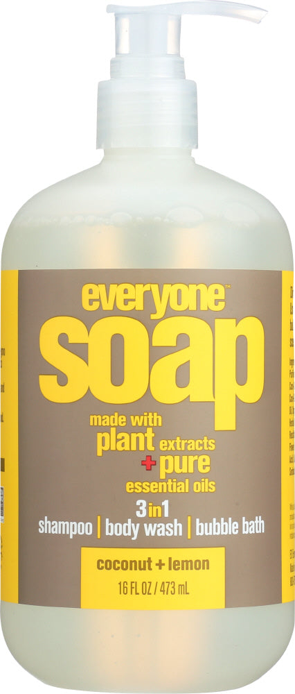 EVERYONE: 3-in-1 Soap Coconut Lemon, 16 oz