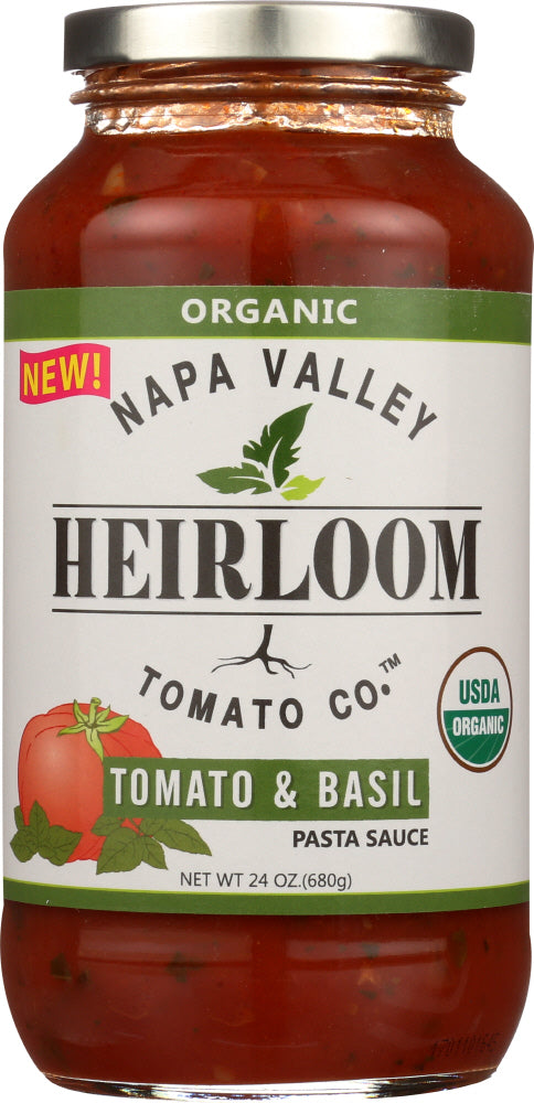 NAPA VALLEY HEIRLOOM TOMATO CO: Pasta Sauce Tomato and Basil Organic, 24 oz