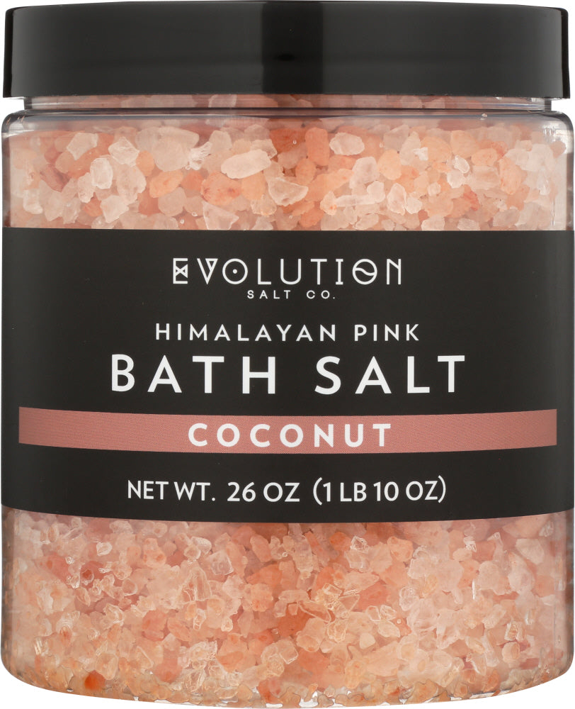 EVOLUTION SALT: Himalayan Pink Bath Salt Coarse Coconut, 26 oz