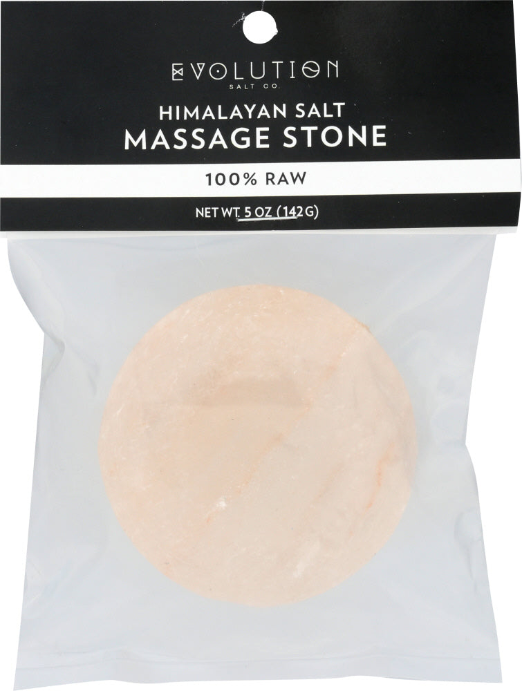 EVOLUTION SALT: Himalayan Salt Massage Stone Round Flat, 10 oz