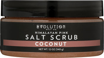 EVOLUTION SALT: Himalayan Body Salt Scrub Coconut, 12 oz