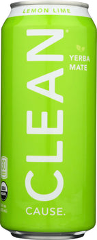 CLEAN CAUSE: Sparkling Yerba Mate Tea Lemon Lime, 16 fl oz