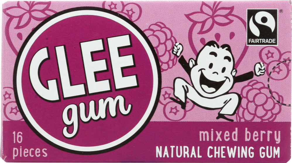 GLEE GUM: Natural Chewing Gum Mixed Berry, 16 pc