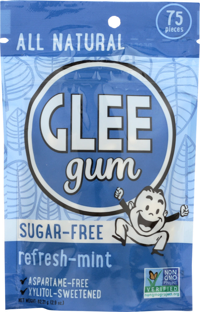 GLEE GUM: Sugar-Free Refresh-Mint, 75 Pieces