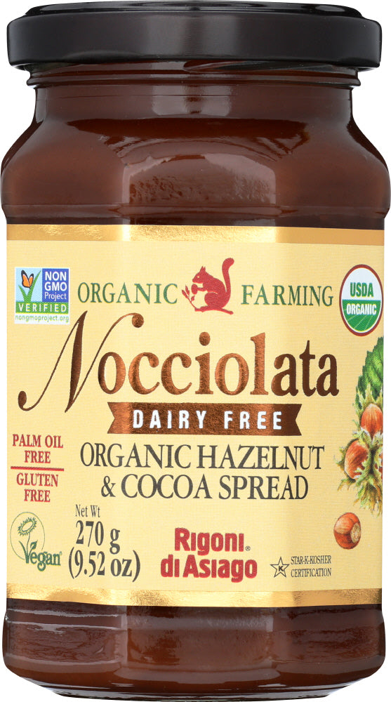 RIGONI: Nocciolata Dairy Free Organic Hazelnut & Cocoa Spread, 9.52 oz