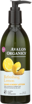 AVALON ORGANICS: Hand and Body Lotion Lemon, 12 oz