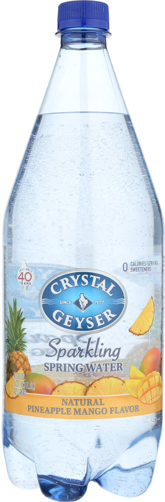 CRYSTAL GEYSER: Sparkling Spring Water Pineapple Mango, 1.25 lt