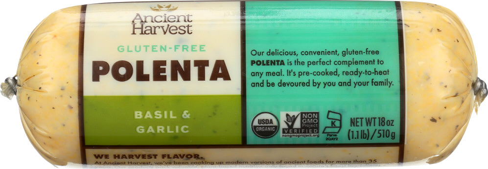 FOOD MERCHANTS: Organic Polenta Basil Garlic, 18 oz