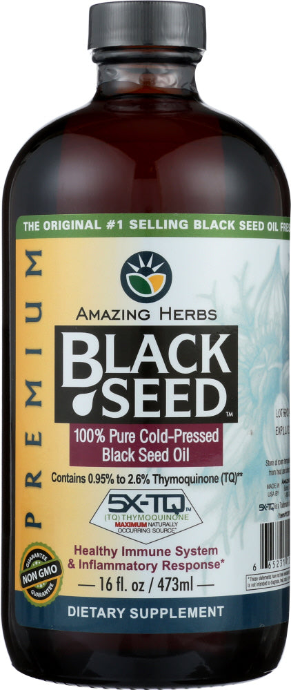 AMAZING HERBS: Oil Black Seed Premium, 16 oz