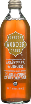 KOMBUCHA: Wonder Drink Asian Pear & Ginger, 14 oz