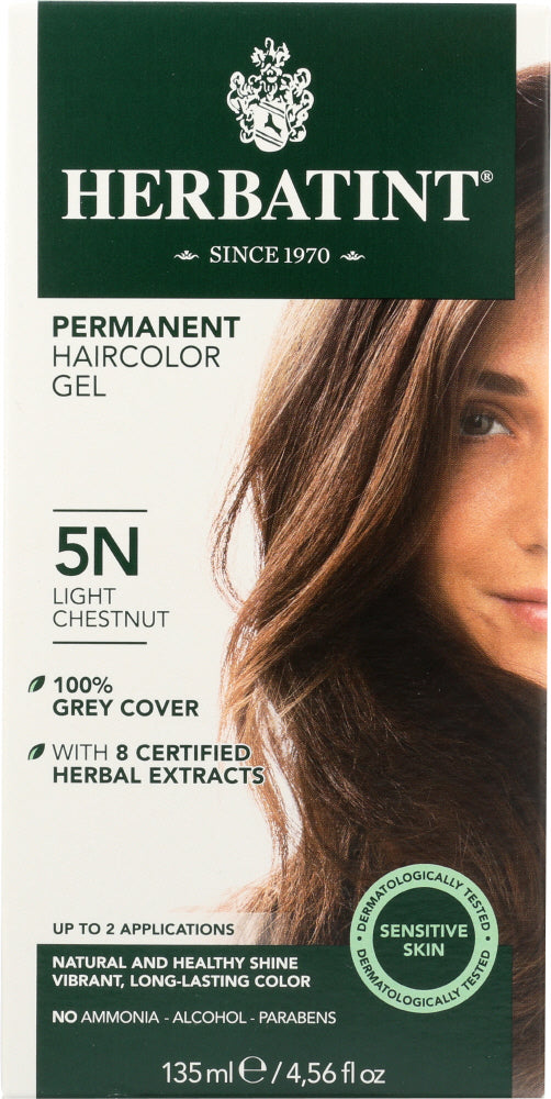 HERBATINT: Permanent Herbal Haircolor Gel 5N Light Chestnut, 4.56 Oz