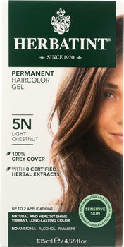 HERBATINT: Permanent Herbal Haircolor Gel 5N Light Chestnut, 4.56 Oz