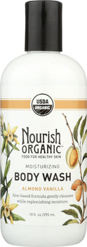 NOURISH: Organic Body Wash Almond Vanilla, 10 oz