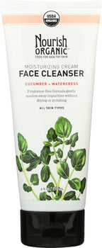 NOURISH ORGANIC: Moisturizing Cream Face Cleanser Cucumber + Watercress, 6 oz