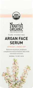 NOURISH ORGANIC: Pure Hydrating Argan Face Serum Apricot + Rosehip, 0.7 oz