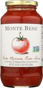 MONTE BENE: Sauce Pasta Garlic Marinara, 24 oz