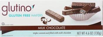 GLUTINO: Gluten Free Wafers Chocolate Covered, 4.6 oz