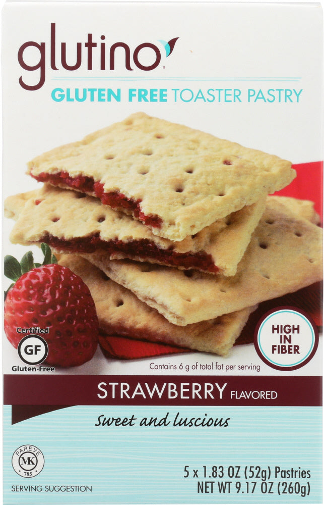 GLUTINO: Gluten Free Strawberry Toaster Pastry 5 Count, 9.2 oz