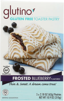 GLUTINO: Gluten Free Toaster Pastry Frosted Blueberry, 10.9 oz