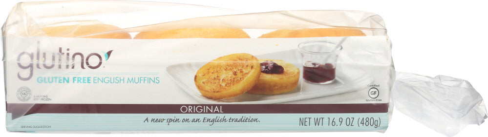 GLUTINO: Gluten Free Premium English Muffins, 17.1 oz