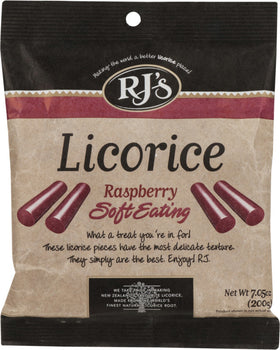 RJS LICORICE: Natural Raspberry Soft Eating Licorice, 7.05 oz