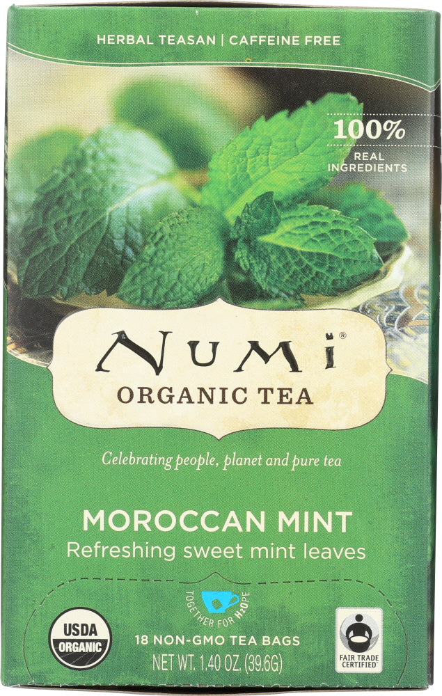 NUMI TEAS: Organic Moroccan Mint Herbal Tea, 18 bg