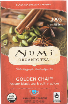 NUMI TEAS: Golden Chai Assam Black Tea, 18 bg