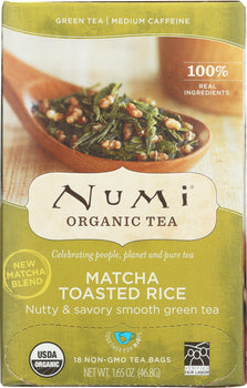 NUMI TEAS: Matcha Toasted Rice Green Tea, 18 bg